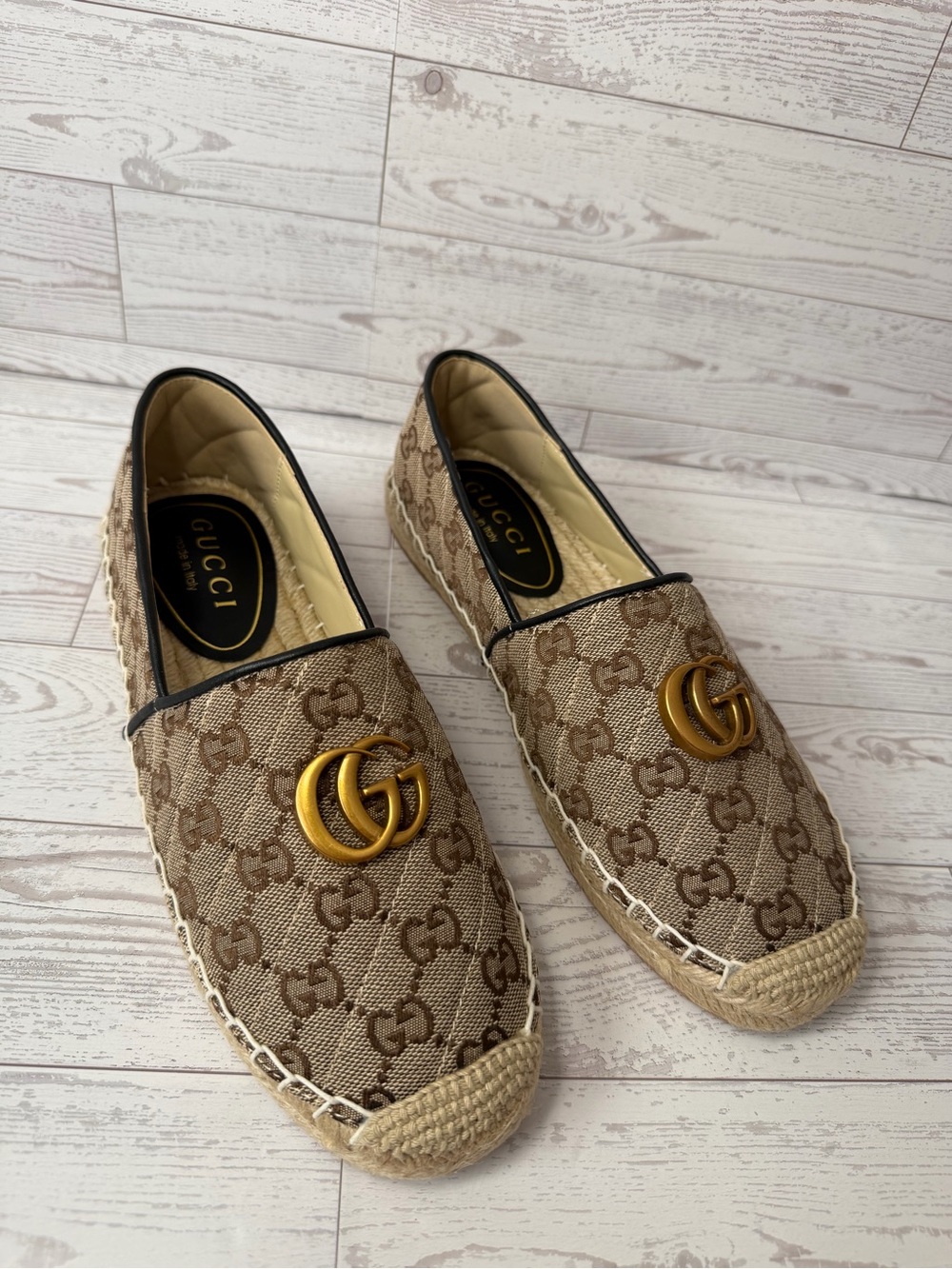 GG Canvas Espadrille Slip-Ons